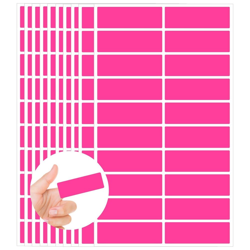 8611 Color Coding Labels,400 PCS 1" x 3" Fluorescent Rose red Rectangular